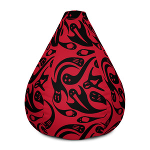 Red and Black Halloween Ghosts Bean Bag Chair w/ filling