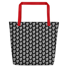 Load image into Gallery viewer, Summer Goth Black With Skull Pattern Beach Bag
