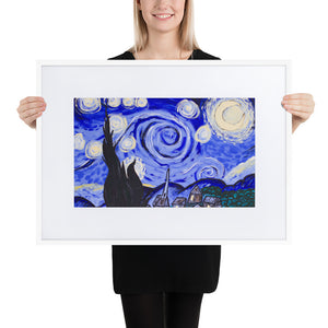 Starry Night Matte Paper Framed Poster With Mat