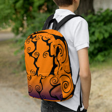 Load image into Gallery viewer, Orange and Purple Spooky Swirls Halloween Backpack
