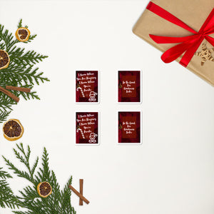 Creepy Christmas Santa Quote Bubble-free stickers