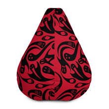 Load image into Gallery viewer, Red and Black Halloween Ghosts Bean Bag Chair w/ filling
