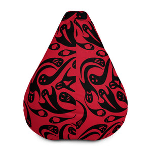 Red and Black Halloween Ghosts Bean Bag Chair w/ filling