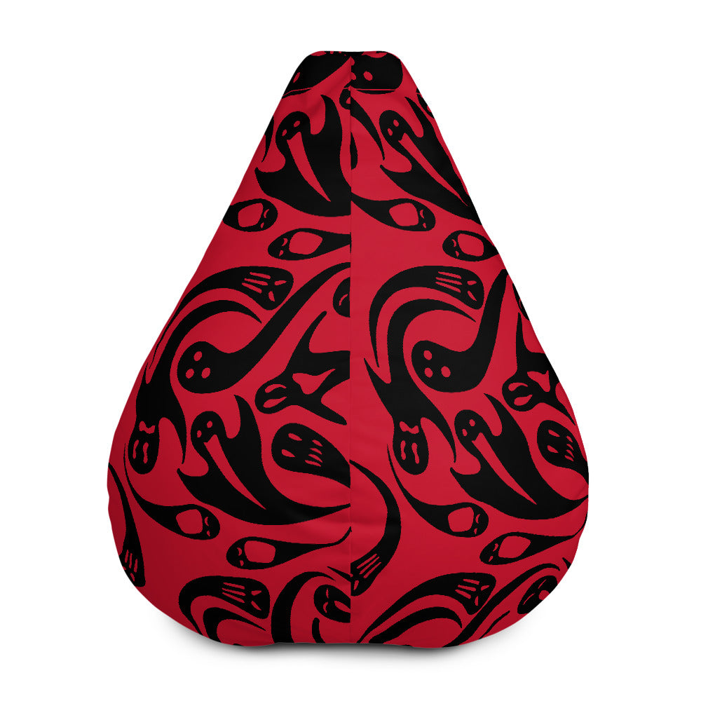 Red and Black Halloween Ghosts Bean Bag Chair w/ filling