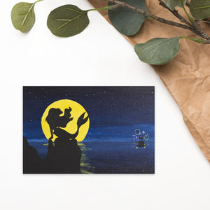 Little Mermaid Inspired Mermaid on Rocks Standard Postcard
