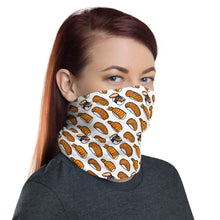 Load image into Gallery viewer, White with Sushi Pattern Neck Gaiter Face Mask
