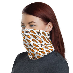 White with Sushi Pattern Neck Gaiter Face Mask