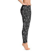 Load image into Gallery viewer, Black Goth  Spider Web Halloween Leggings
