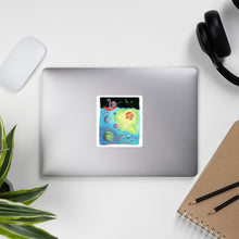 Load image into Gallery viewer, Kawaii Cute  Bullet Journal Octopus Fishing For Spaceship Sticker
