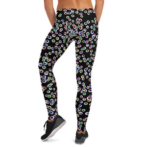 Black Goth Eyeballs Everywhere Halloween Leggings