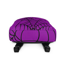 Load image into Gallery viewer, Purple Halloween Spider Web Backpack
