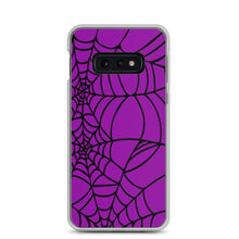 Load image into Gallery viewer, Purple and Black Halloween Spider Web Samsung  Phone Case
