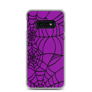 Purple and Black Halloween Spider Web Samsung  Phone Case