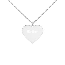 Load image into Gallery viewer, Writer Engraved Silver Heart Necklace
