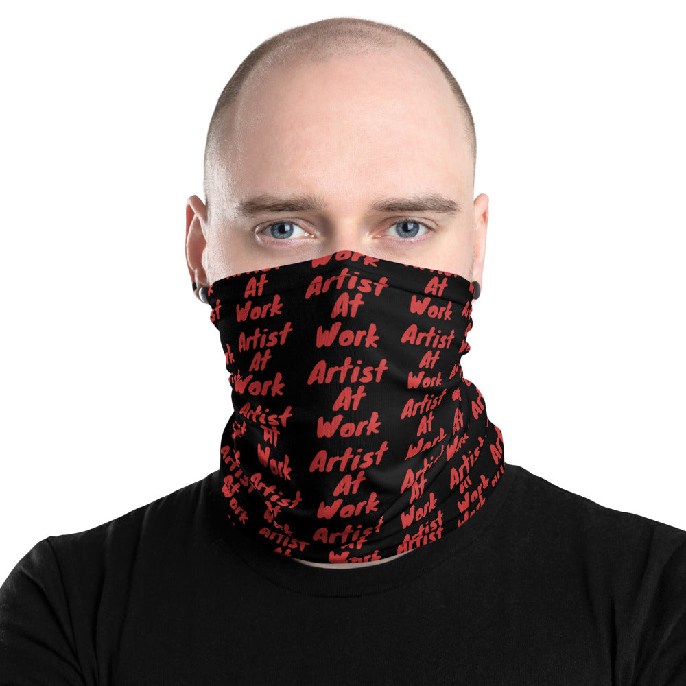 Artist at Work Red and Black Face Mask Neck Gaiter