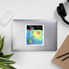 Load image into Gallery viewer, Kawaii Cute  Bullet Journal Octopus Fishing For Spaceship Sticker
