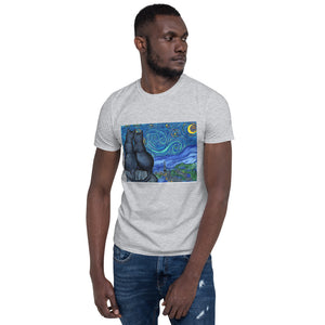 Starry Kitties Parody of Starry Night Short-Sleeve Unisex T-Shirt