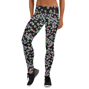 Black Goth Eyeballs Everywhere Halloween Leggings