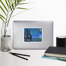 Load image into Gallery viewer, Bullet Journal Starry Kitties Parody of Starry Night Bubble-free stickers

