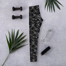 Load image into Gallery viewer, Black Goth  Spider Web Halloween Leggings
