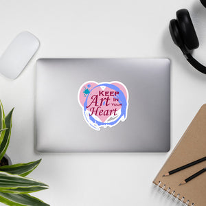 Keep Art in Your Heart Pastel Colors Bubble-free stickers for Artists and Art Lovers