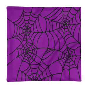 Purple Halloween Spider Web Basic Pillow Case only