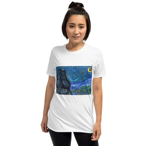 Starry Kitties Parody of Starry Night Short-Sleeve Unisex T-Shirt