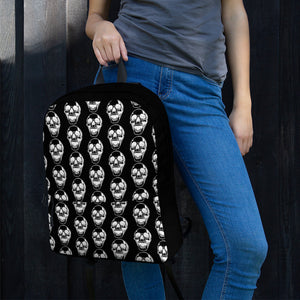 Black Goth Skull Pattern Backpack