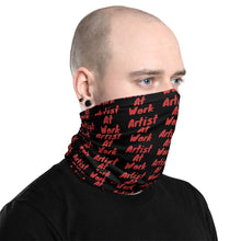 Load image into Gallery viewer, Artist at Work Red and Black Face Mask Neck Gaiter
