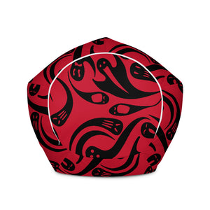 Red and Black Halloween Ghosts Bean Bag Chair w/ filling
