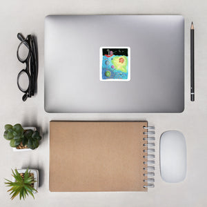 Kawaii Cute  Bullet Journal Octopus Fishing For Spaceship Sticker