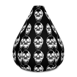 Black Goth Skulls Bean Bag Chair w/ filling