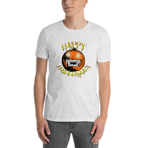Happy Halloween Scary Pumpkin Short-Sleeve Unisex T-Shirt white