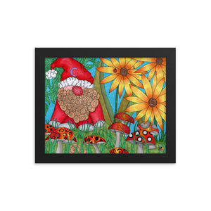 The Gnome Original art print by Roxanne Crouse Framed poster