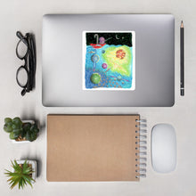 Load image into Gallery viewer, Kawaii Cute  Bullet Journal Octopus Fishing For Spaceship Sticker
