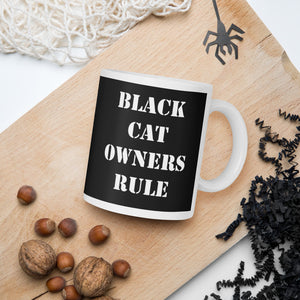 Black Cat Owners Rule Coffee Mug