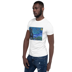 Starry Kitties Parody of Starry Night Short-Sleeve Unisex T-Shirt