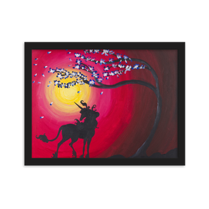 The Last Unicorn inspired poster print of acrylic painting on canvas