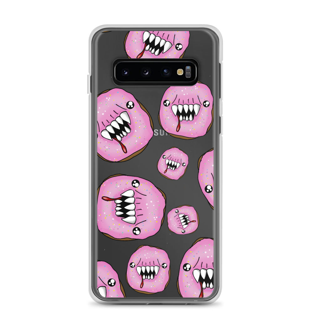 Scary pink man eating doughnuts Samsung Case