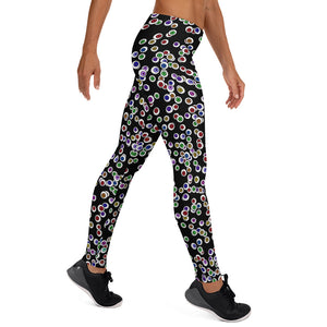 Black Goth Eyeballs Everywhere Halloween Leggings