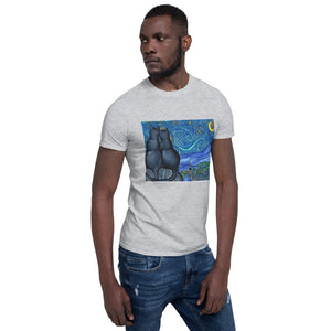 Starry Kitties Parody of Starry Night Short-Sleeve Unisex T-Shirt