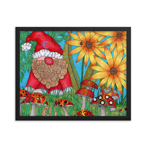 The Gnome Original art print by Roxanne Crouse Framed poster