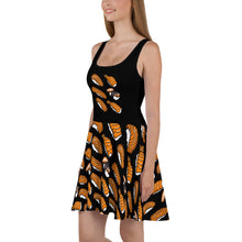 Load image into Gallery viewer, Black with Sushi Pattern Skater Dress
