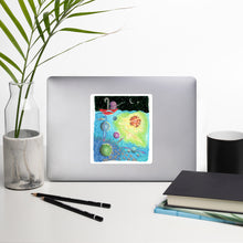 Load image into Gallery viewer, Kawaii Cute  Bullet Journal Octopus Fishing For Spaceship Sticker

