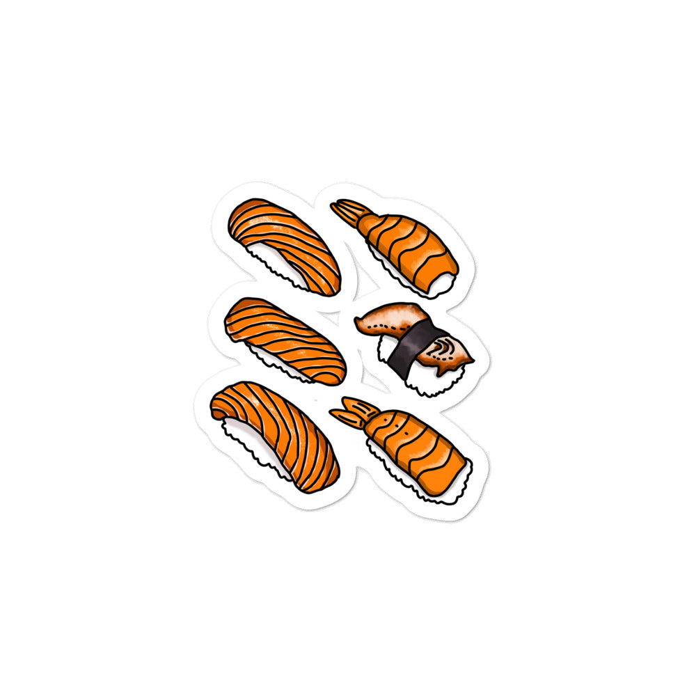 kawaii Japanese sushi stickers salmon tuna