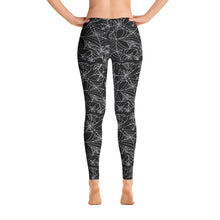 Load image into Gallery viewer, Black Goth  Spider Web Halloween Leggings
