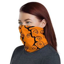 Load image into Gallery viewer, Purple and Orange black Swirls Neck Gaiter Face Mask
