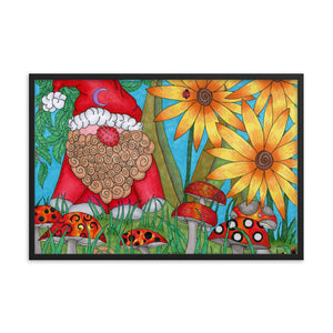 The Gnome Original art print by Roxanne Crouse Framed poster