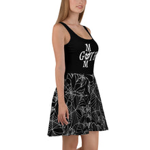 Load image into Gallery viewer, Goth Mom Black Spider Web Pattern Skater Dress
