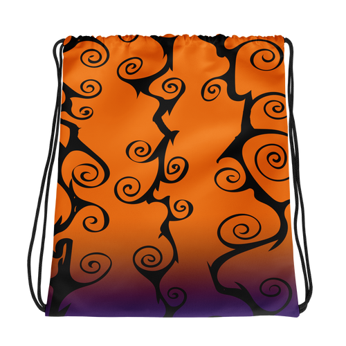 Spooky Halloween Colors Drawstring bag swirl pattern gift for goth